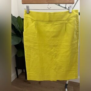 J.Crew no. 2 bright yellow pencil skirt